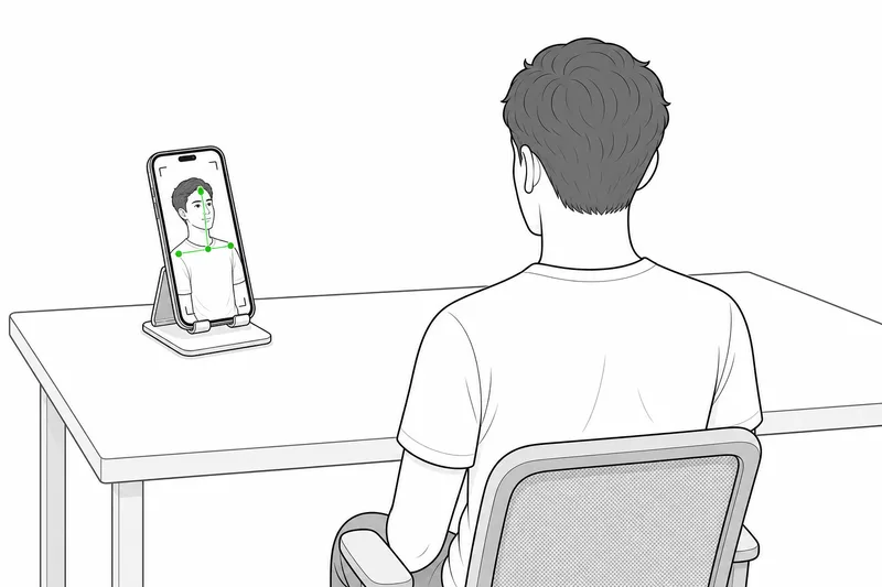 正しい姿勢でカリブレーションする例